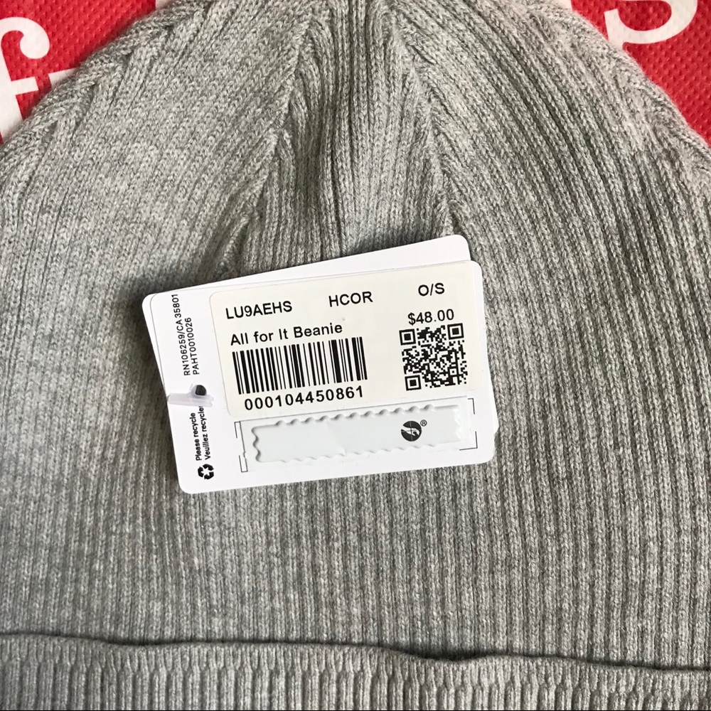 lululemon all for it beanie heathered core grey - Picture 3 of 7